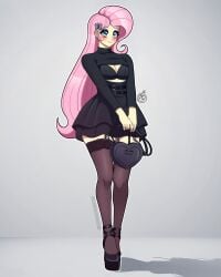 big_breasts big_breasts big_thighs big_titties blue_eyes blush clothing curvaceous curvaceous_female curvaceous_figure curvy curvy_figure curvy_hips equestria_girls female female_focus female_only fluttershy_(eg) fluttershy_(mlp) fluttershyfluttershy_(mlp) goth goth_girl long_hair masterdestroyzj my_little_pony pink_hair thick_thighs thigh_highs yellow_skin