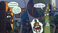 1boy 1girls 2024 accidental_circumstance activision alternate_version armor armored_male balls big_balls big_penis blue_hair cami_flage cami_flage_(skylanders) chop_chop chop_chop_(skylanders) comic commission elf elf_ears elf_female elf_girl exibitionism female female_penetrated full_color full_nelson glowing_eyes glowing_genitalia glowing_penis green_skin hetero_sex long_hair magic_penis male naked naked_female penis pussy screpdoodle self_upload sex short_female shortstack skeleton skylanders smiling smiling_female stealth_elf stealth_elf_(skylanders) straight undead undead_male vaginal_penetration vaginal_sex variant_set video_game vouyerism