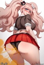 ai ai_generated ass big_ass big_butt butt_focus danganronpa enoshima_junko fart fart_cloud fart_fetish farting female female_focus female_only gcai ia junko_enoshima lazei_ai lazei_style pink_hair skirt skirt_up thick_ass thick_legs thick_thighs thighhighs thighs twintails