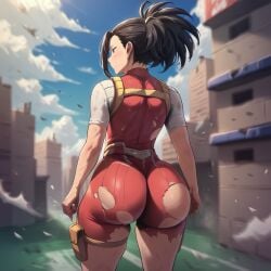 ai_generated avlai bubble_butt city d-art_style destruction from_behind hero_outfit_(mha) heroine huge_ass standing tagme torn_clothes