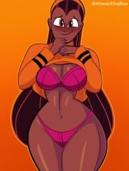 atomickingboo big_breasts bra breasts brown_skin shaylynn_summer tagme thick_thighs twitter_link wide_hips