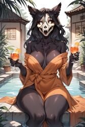 clothed cocktail furry furry_ears furry_tail mal0 malo pool scp scp-1471 scp-1471-a spa wolf wolf_girl