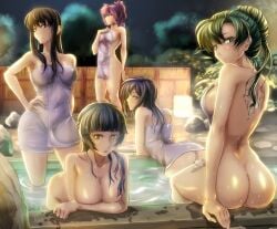 5girls fire_emblem large_breasts onsen tagme towel