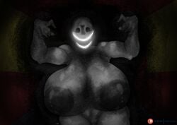 1girls 2d 2d_(artwork) 2d_artwork big_areola big_breasts breasts completely_nude creepy doors_(roblox) enormous_breasts female female_only giantess gigantic_areola gigantic_breasts horror huge_areolae huge_breasts large_areolae large_breasts little_cat massive_areolae massive_breasts monster monster_girl naked naked_female roblox roblox_game rule_63 rush_(doors) simple_background smiling smiling_at_viewer