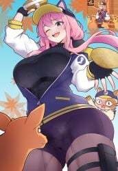 athletic_female autumn_leaves big_ass big_breasts big_breasts big_butt blue_eyes blush blush blush_lines cap cat_ears deer fat_ass feline gloves in_heat jacket looking_down muscular_thighs open_mouth pink_hair smelling_crotch smelly_pussy steam_(software) steam_delivery_girl steam_logo steaming_body steamy_pussy sweater tagme thick_thighs tight_clothing toned toned_female twintails twintails valve wink winking winking_at_viewer