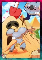 absurd_res ambiguous_gender anal anal_sex blush bodily_fluids closed_eyes cloud cutaway day detailed_background digital_media_(artwork) double_penetration duo_focus elemental_creature english_text female female_penetrated feral generation_7_pokemon genital_fluids genitals group headpat heart_symbol hi_res komala looking_at_another mammal marsupial mineral_fauna nintendo nude open_mouth outside penetration plant pokemon pokemon_(species) pyramid restrained sand sand_creature sandygast sex sharp_teeth sky smile softestpuffss sweat sweatdrop tail teeth tentacle tentacle_in_ass tentacle_in_vagina tentacle_penetration tentacle_sex text trio vaginal_penetration vaginal_penetration vombatiform voyeur vulva water yungoos