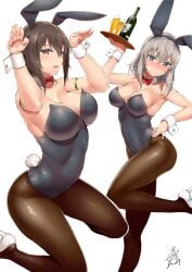 2girls bunny_ears character_request large_breasts nervous tagme