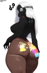 ass ass_bigger_than_head ass_focus big_ass big_breasts big_butt big_thighs black_body butt_focus chaos_director_(fortnite) dat_ass dat_butt fat_ass fat_butt fortnite fortnite:_battle_royale fully_clothed hourglass_figure huge_ass huge_butt huge_thighs lilatole long_hair looking_at_viewer looking_back mask masked masked_female monster monster_girl plump_ass plump_butt plump_thighs question_mark seductive seductive_body seductive_female seductive_pose slime slime_girl suit thick thick_ass thick_butt thick_hips thick_legs thick_thighs tight_clothes tight_clothing tight_fit tight_pants white_hair