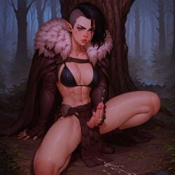 ai_generated blindparty cum_on_body cum_on_breasts cum_on_face cumshot elf elf_ears elf_female elf_futanari elf_girl facial futanari masturbation solo_futa