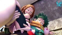 3d audio boku_no_hero_academia bouncing_breasts deku exposed_breasts exposed_pussy hero_outfit_(mha) large_penis male_on_female moaning_in_pleasure my_hero_academia outdoors rooftop sariken sex source_filmmaker tagme uraraka_ochako vaginal_penetration video voice_acted