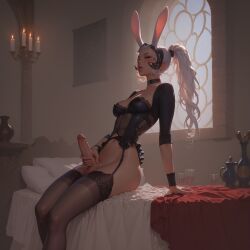 ai_generated blindparty final_fantasy fran futanari masturbation viera