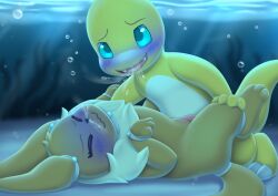 about_to_drown blue_face bubbles charmander charmeleon drowning earrings eevee missionary_position pokemon pokemon_(species) revous rings tagme turning_blue underwater underwater_sex