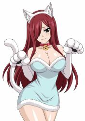 bell_collar cat_ears cat_tail charle_(fairy_tail)_(cosplay) cosplay erza_scarlet fairy_tail hfxpins neko red_hair