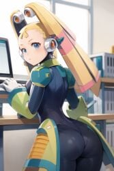 1girls ai_generated android mega_man mega_man_x pallette petite robot robot_girl