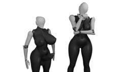 3d big_thighs futanari haydee haydee_(game) intersex robot size_difference squalos standing tagme wide_hips