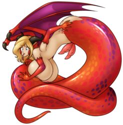 1futa 2016 alpha_channel big_breasts blonde_hair blue_eyes breasts dragon futa_only futanari gynomorph hair hi_res horn huge_breasts intersex lamia maws-paws multi_arm multi_limb nipples nude penis reptile scalie simple_background snake solo text tongue tongue_out transparent_background wings