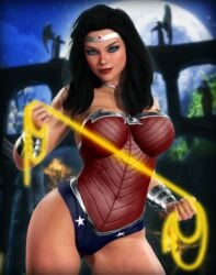 1girls 3d black_hair blue_eyes dc_comics diana_prince female female_only lasso lasso_of_truth rasmus-the-owl solo solo_female wonder_woman wonder_woman_(series)