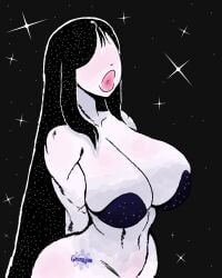 big_breasts bimbo bimbo_lips blush faceless_character faceless_female galaxy gremiyun huge_breasts long_hair muscular muscular_female nude_female oc outer_space space stars