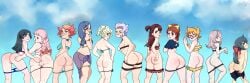 11girls akko_kagari amanda_o'neill ass barbara_parker big_ass bikini black_hair blonde_hair blue_hair brown_hair croix_meridies diana_cavendish female female_only girls girls_only green_hair hannah_england jasminka_antonenko little_witch_academia looking_at_viewer looking_back lotte_yansson multiple_females multiple_girls only_female orange_hair panties panties_down pink_hair sucy_manbavaran take_your_pick thighs ursula_callistis witch