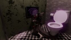 16:9 anthro bathroom bodily_fluids coyoteoftheeast dripping fellatio freakhound genital_fluids hi_res hypnosis male male/male mind_control oral penile precum precum_drip public_restroom restroom_stall sex widescreen