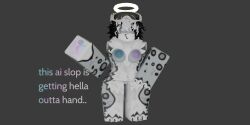 3d 3d_model 3d_render blender blender_(software) blender_cycles breasts colored_areola facing_viewer female furry goggles_on_head halo hazel34 hazel_(hazel34) joke neck_fur no_sex roblox self_insert self_upload small_breasts snow_leopard solo standing text vagina