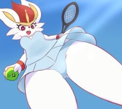 bunny_girl cinderace fant_drawings female panties pantyhose pokemon pokemon_(species) sportswear tennis_uniform thick_thighs