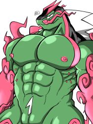 anthro bara barazoku basculegion fish genital_slit male male_only muscles muscular nintendo nude oyabasugiwarota pokemon solo solo_male