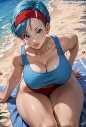 ai_generated bulma_briefs charlychad007 dragon_ball dragon_ball_super dragon_ball_z huge_breasts wide_hips