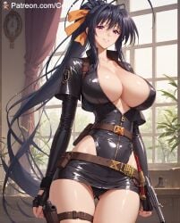 1girls ai_generated akeno_himejima big_breasts cougwe high_school_dxd stable_diffusion