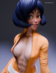 3d alex_(totally_spies) blender breasts catsuit cybrokrimson latex lia_3d solo_female totally_spies