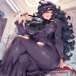 1girls ai_generated big_breasts black_hair clothed clothing color female female_focus female_only game_freak hex_maniac hex_maniac_(pokemon) hi_res large_breasts light-skinned_female light_skin long_hair looking_at_viewer nintendo pokemon pokemon_bw pokemon_trainer purple_eyes solo solo_female tagme thick_thighs twitwit