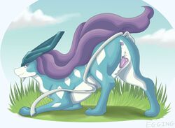 2017 anatomically_correct animal_genitalia ass blush digital_media_(artwork) egging_(artist) female feral fur legendary_pokemon looking_back mammal nintendo pokemon pokemon_(species) presenting presenting_hindquarters presenting_pussy pussy simple_background smile solo suicune video_games