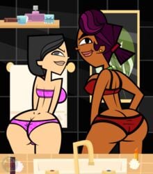 accurate_art_style ass big_ass big_breasts bra dark-skinned_female dark_skin dat_ass elinor_the_witch ellissummer female female_only heather_(tdi) hornyhobbit huge_ass mother-of-trolls panties sierra_(tdi) smile total_drama_island