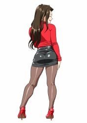 1female 1girls adult adult_female asian asian_female asian_girl brown_hair brunette_female brunette_hair clothes enkaboots fashion fashionista female female_focus female_only high_heels leather leather_clothing leather_skirt long_legs office_lady original original_character original_characters pantyhose pencil_skirt red_sweater shirt sweater teasing teasing_viewer tight_clothing tights turtleneck turtleneck_sweater
