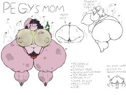 absurd_res armpit beer big_ass big_breast big_thighs breasts dirty female lulusan98_(artist) mature milf mother_(lore) oc overweight pegy's_mom_(lulusan) pig pubic_hair simple_background smelly stinky sus_(pig)