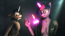 3d after_sex anthro clothed clothing cum cum_in_container cum_in_mouth cum_inside cum_on_chest cum_on_face drinking drinking_cum embarrassed friendship_is_magic girly implied_incest invalid_tag levitation magic my_little_pony open_jacket shining_armor_(mlp) source_filmmaker topless twilight_sparkle_(mlp) willitfit