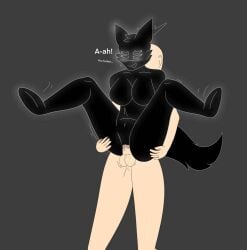 1boy 1girl 4_eyes alien anthro anthro_penetrated balls black_body black_fur black_sclera breasts carrying carrying_another carrying_partner dominant dominant_male duo erection female female_on_human female_on_top female_penetrated fur furry genitals glowing glowing_eyes glowing_sclera glowing_tail human human_on_anthro human_penetrating human_penetrating_anthro interspecies jnsidnj222 leg_grab legs_up male male/female male_penetrating male_penetrating_female mammal margolyl multi_eye on_bottom on_top penetration penile pussy_juice sex shaking thrusting tight_fit vaginal_penetration vaginal_sex wet_pussy white_eyes