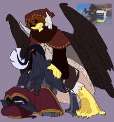 clawed_fingers claws clothed_sex feathered_wings feathers forsaken_(roblox) harpy no_background noncon nonconsensual rape reference_image roblox roblox_game robloxian self_upload tagme taph_(forsaken) tears telamon wings wixgible