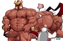 balls bara beernox big_penis blush gay genitals helmet huge_cock human humanoid humanoid_penis male male_only mating_press muscles muscular muscular_male nipples nude penis precum precum_trail standing swmiku01 xxl_woofia yaoi