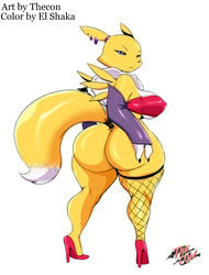 1girls 2017 anthro digimon el_shaka female female_only furry renamon solo thecon