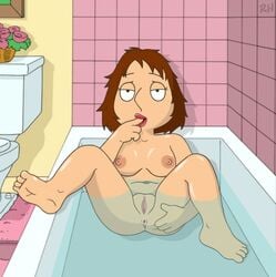 anus ass astrohamus bath breasts brown_hair edit family_guy female finger_in_mouth laying_back meg_griffin nipples presenting_anus pussy solo spread_anus spread_ass spread_legs