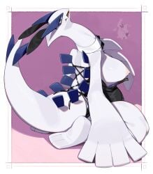 2025 3_toes 5_fingers anthro areola areolae big_breasts black_eyes blush breasts bunny_ears bunnysuit clothed clothed_anthro clothed_female clothing digital_media_(artwork) exposed_breasts feet female fingers generation_2_pokemon hi_res kame_3 kneeling legendary_pokemon looking_at_viewer lugia nintendo nipples open_mouth pokemon pokemon_(species) simple_background solo tail teeth toes tongue white_body white_tail