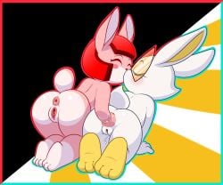 2025 6:5 anal anal_fingering anal_fisting anal_sex anthro anus blush blush_stickers bodily_fluids bombun bombun_(kekitopu) cherry_bunny cherry_bunny_demon_hunter closed_eyes duo eyewear female female/female fingering fisting fur genital_fluids genitals glasses hi_res kissing lagomorph leporid lonbluewolf mammal penetration pink_body pink_fur rabbit vaginal_fluids vulva white_body white_fur