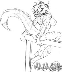 ass breasts feet fence invalid_tag malachi mammal mustelid otter pose sabertooth_(disambiguation) stretching