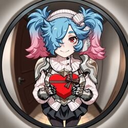 ai_generated female fire_emblem fire_emblem_fates gift peephole peri_(fire_emblem) valentine visitor
