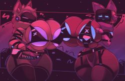 2d 2d_animation 2girls animated areolae big_breasts blue_areola bouncing_breasts breasts breasts_bigger_than_head breasts_focus cat_ears female female_only live2d loop looping_animation ludicrousspeeds nyaut_(nyautad) protogen screen_face screen_head short_playtime tagme tagme_(character) thick_thighs thighs tv_head tv_screen w_mouth
