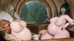 2025 2girls 3d breasts duo elf female female_only guidugalle guimontag huge_breasts kerillian large_breasts looking_at_viewer multiple_girls multiple_pregnancies nude pregnant sitting tagme tyrande_whisperwind vermintide warhammer_(franchise) warhammer_fantasy world_of_warcraft
