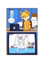 absurd_res anthro breasts canine comic davidsone dildo female fox hi_res male mammal masturbation nipples plushie sex_toy young