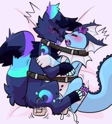bodily_fluids bondage bound duo eeveelution ejaculation fayesins female female/female feral frill_(anatomy) generation_1_pokemon generation_2_pokemon genital_fluids hi_res multi_nipple nintendo nipples pokemon pokemon_(species) pussy saliva sex sex_toy tongue tongue_out umbreon vaginal_fluids vaginal_squirting vaporeon vibrator