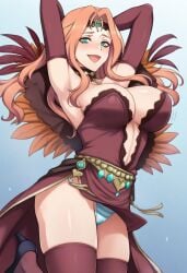 ai_generated arms_behind_head cornelia_arnim fire_emblem fire_emblem:_three_houses jumping